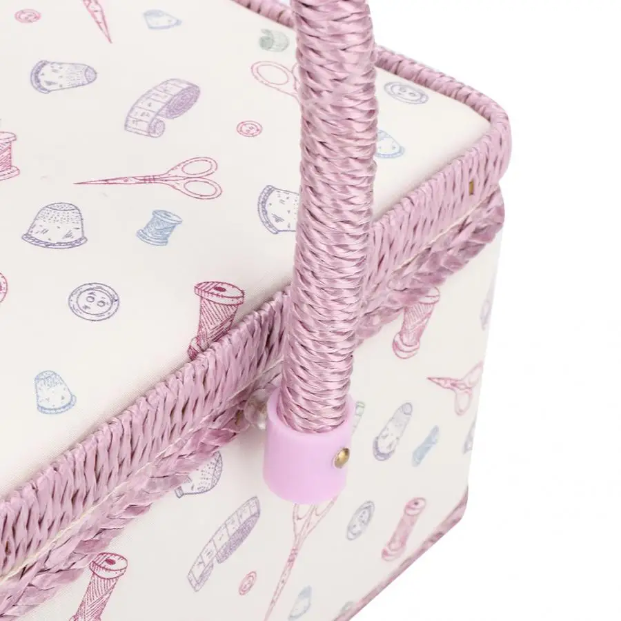 Корзина для шитья бытовая коробка хранения ниток игл органайзер держатель