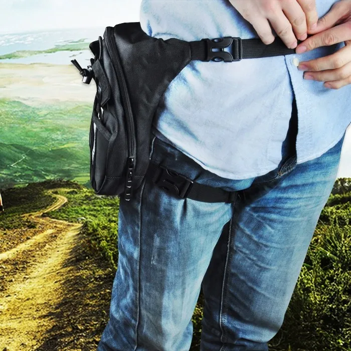 

Optional Nylon Polyester Black Drop Leg Motorcycle Bicycle Fanny Pack Belt Belt Bag Handbag