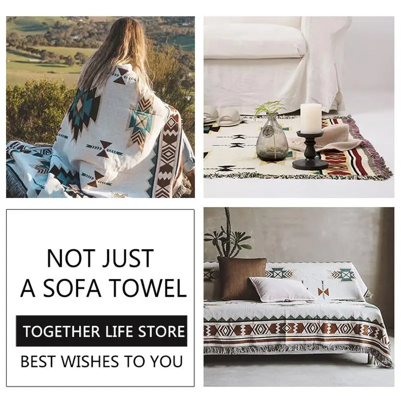 

Geometric Blanket Aztec Sofa Cover Stylish Nordic Bedspreads Reversible Throw Blankets for Couch Floor Rug Koce Home Decoration