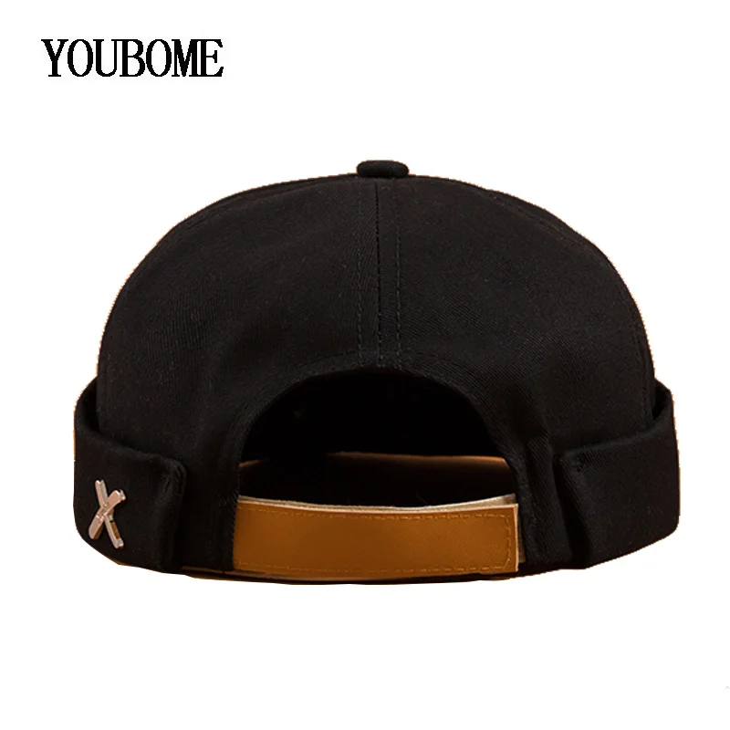 

Sailor Brimless Caps Men Solid Cotton Docker Skull Beanies Hats For Women Miki Rolled Cuff Street Retro Brimless Male Hat Cap