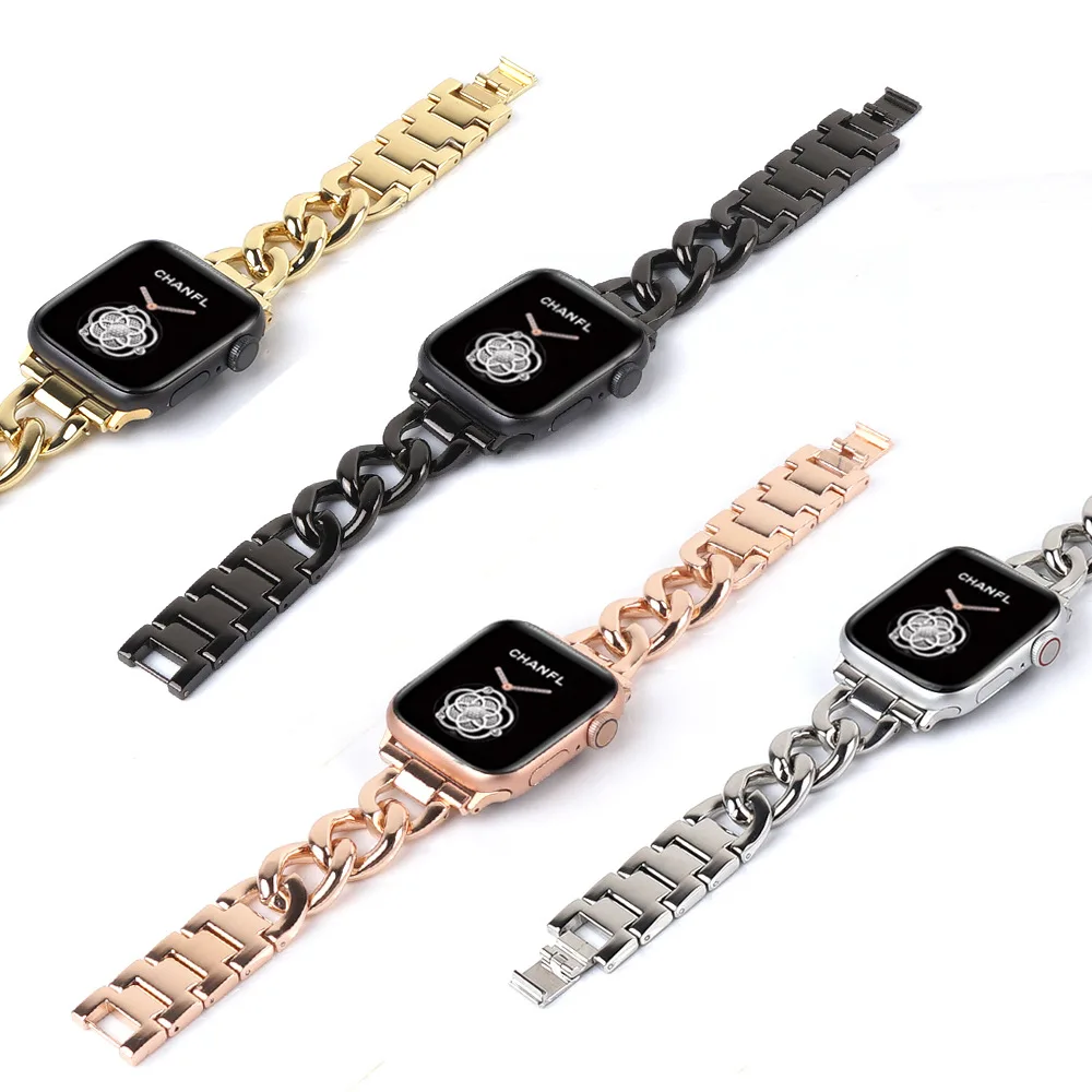 Ремешок GOOSUU из нержавеющей стали для Apple Watch 76 SE 5 4 40 мм 44 браслет наручных часов