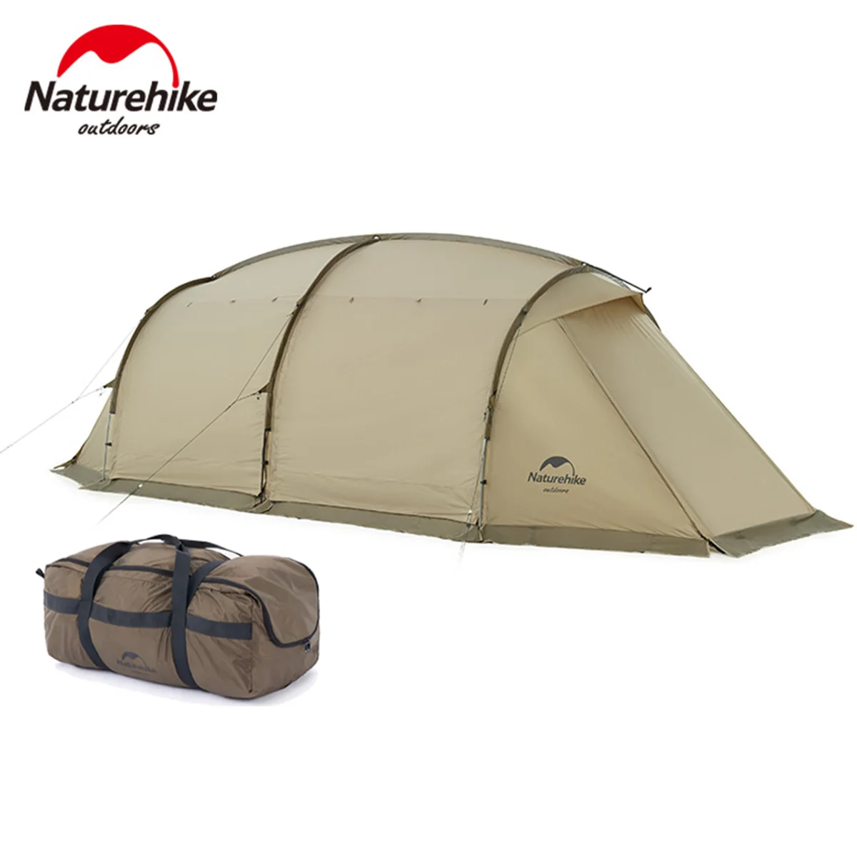 

Naturehike ARIES 4-6 Persons Tunnel Tent 210T Wind Resistance 4 Doors Camping Family Tent Two Spaces With Snow Skirt NH20ZP130