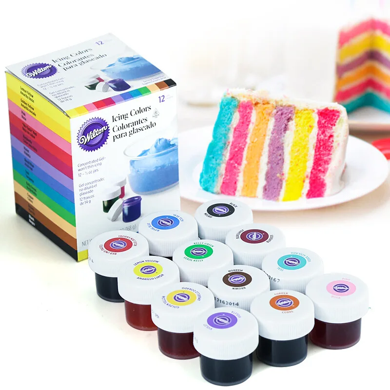 

Wilton 12-color Natural Food Coloring Set Gel-based Food Additives Baking Ingredients Fondant Cake Macaron Coloring Tool