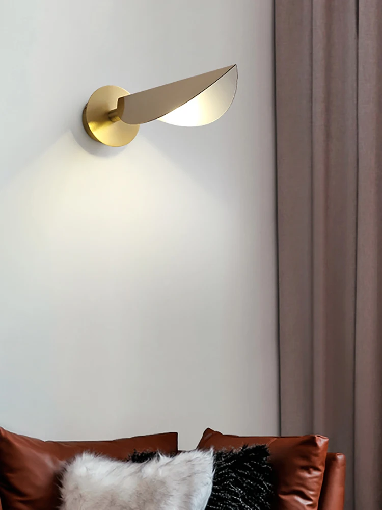 Настенная Светодиодная лампа MOONSHADOW полностью латунный светильник в