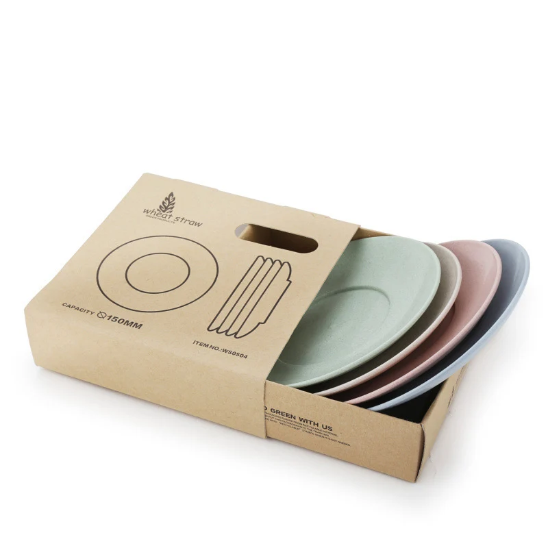 

Набор из 5 тарелок из пшеничной соломы, прочная легкая тарелка, безопасная для микроволновой печи тарелка, очень подходит для салата, пасты, ...