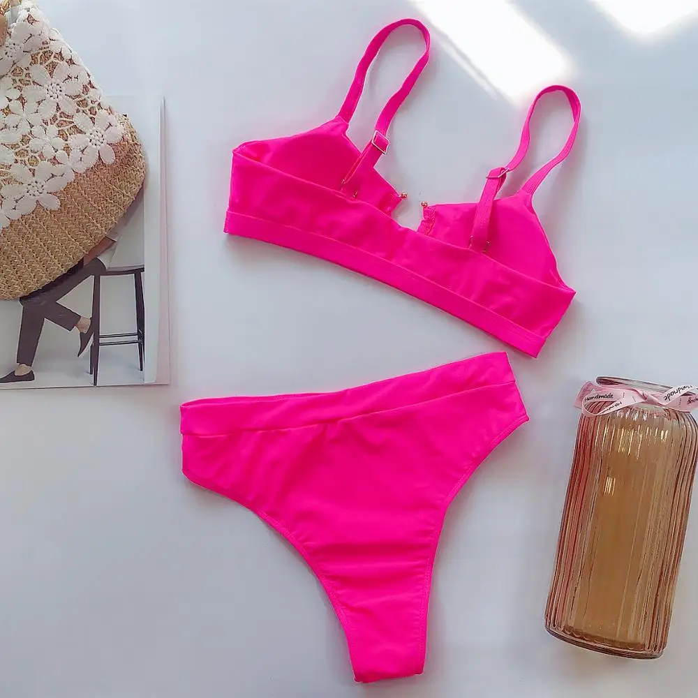 Бразильский купальник сексуальное женское бикини с кольцом пуш ап Мягкий летний