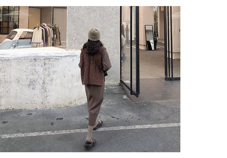 Turtleneck Cashmere Knitted Sweater Dress Women Autumn Spring Noodles Elastic Long Sleeve thick Pullover Winter Dress