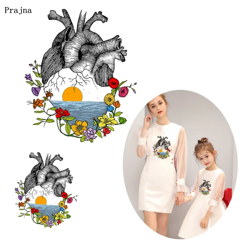 Prajna 2 шт цветок сердце железо на теплопередаче панк череп Слон Тигр Гладильные