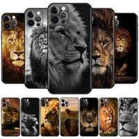 case for apple iphone 13 11 pro max 12 mini xr 7 8 plus se 2020 x xs 6 6s 5 5s black soft silicone cover big cat animal lion sac
