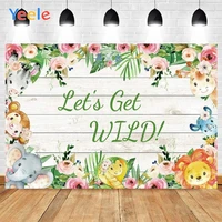 yeele wood flowers and animals baby birthday gift background photophone photography backdrops for decoration customized size