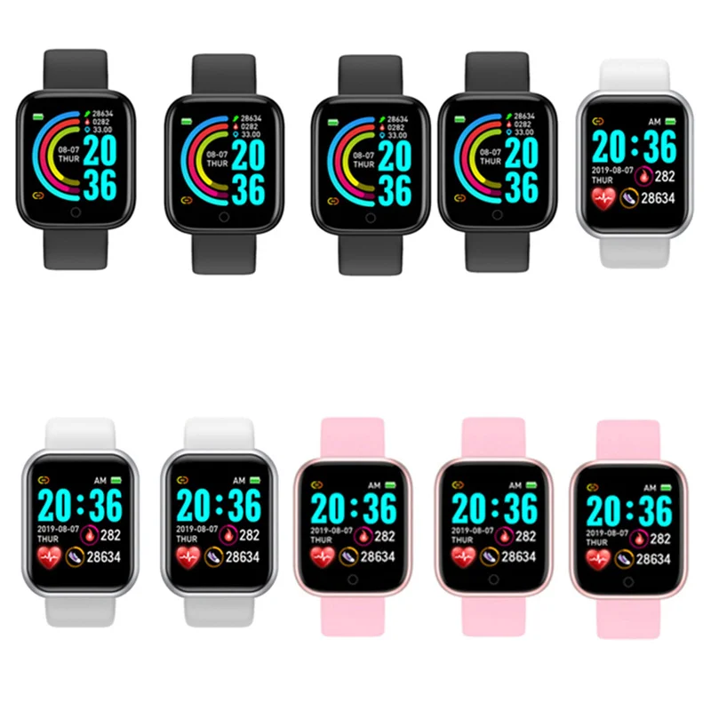 

2021 Y68 Factory Wholesale 10PC DropShipping D20 Pro NEW Smart Watch Men Women Put Photo Diy Watch Face Fitness Tracker Sport