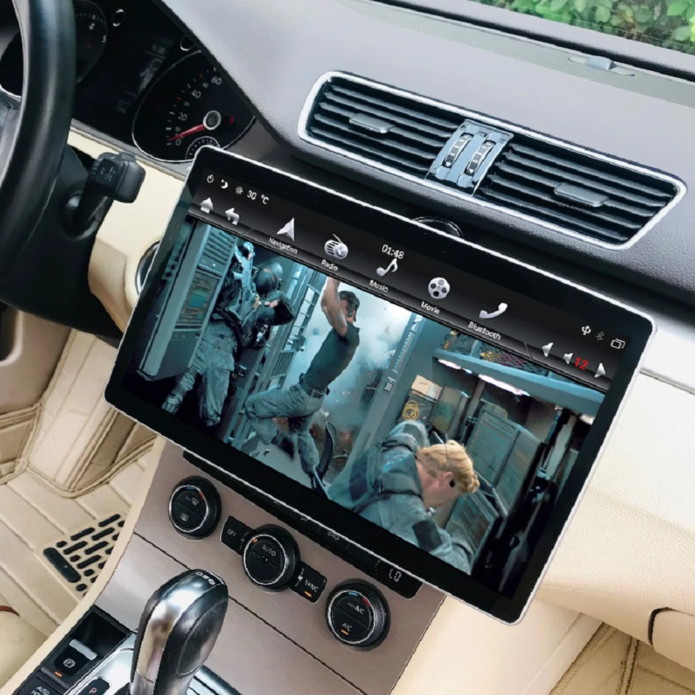 Ips вращающийся экран 6-Core PX6 HD 2 din 12," Android 9,0 универсальный автомобильный Радио dvd gps головное устройство Bluetooth wifi USB легкое подключение