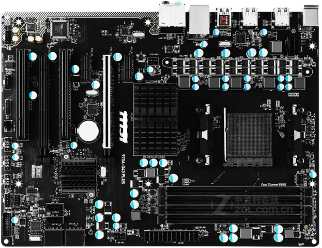 

Оригинальная материнская плата 970A-G43 PLUS DDR3 разъем AM3 AM3 + USB2.0 USB3.0 32 ГБ SATA III 970 десктопная материнская плата