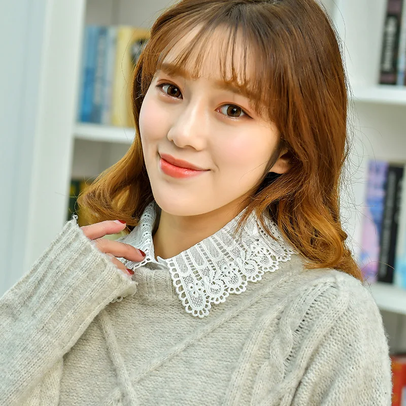 Блузка модная Осенняя кружевная с имитацией воротника женский зимний воротник