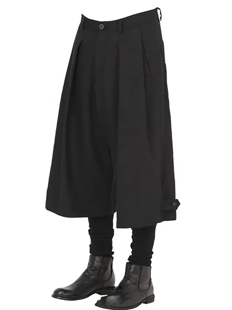 Корейские модные мужские свободные брюки с широкими штанинами для мужчин и