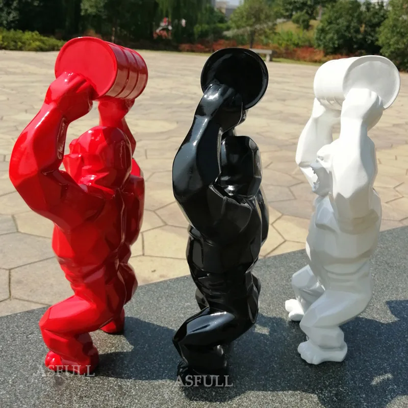 Большая креативная статуя KingKong из смолы фигурка бюста гориллы модель коробка для