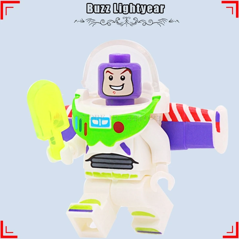 Buzz Lightyear «История игрушек», «4 Вуди и Джесси Базз Лайтер чужой зург животного строительные кубики, детские игрушки Аниме фильм зеленого цвета в армейском Для мужчин стежка игрушка в виде фигурки - Цвет: Buzz Lightyear
