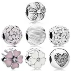 Оригинальная вишневая Примула, цветок маргаритки, сердце зимы, зажим, серебро 925 пробы, бусина, подвеска, ювелирные изделия