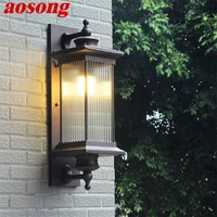 aosong outdoor retro wall light sconces classical led lamp waterproof home decorative for porch