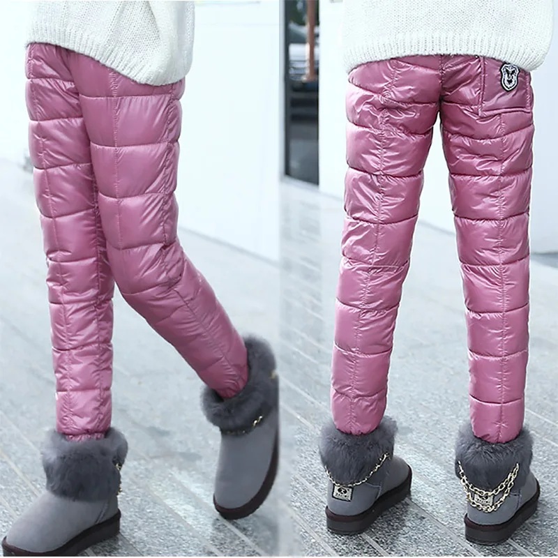 Winter Children Down Cotton Clothing Boys Pants Girls Leggings Kids Warm Down Trousers Windproof Waterproof Snow Pants For Kids
