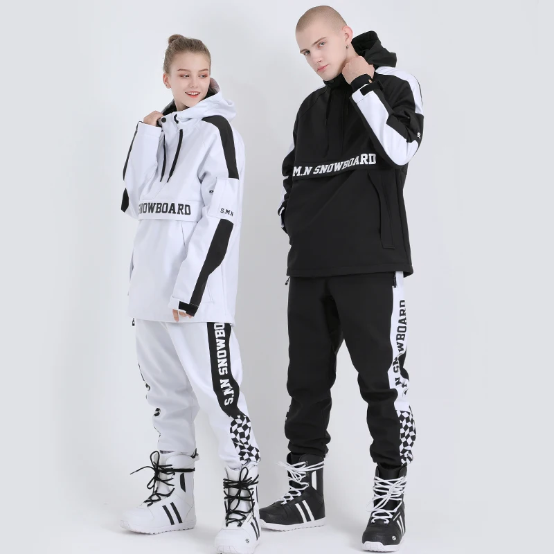 Лыжный костюм SMN для мужчин и женщин Зимний водонепроницаемый дышащий Теплый