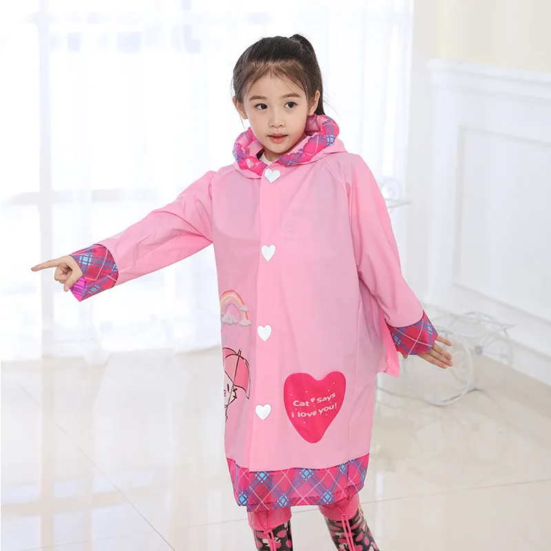 Детский дождевик с мультяшным принтом надувная шапка сиамский для ребенка