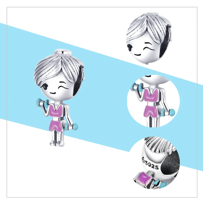 Серебро 925 пробы подвеска в виде единорога божьей коровки животных бусины кошка