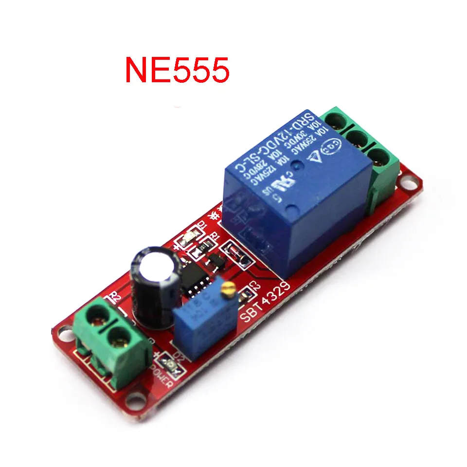 Таймер NE555 регулируемый модуль реле задержки времени постоянного тока 12 В экран 0