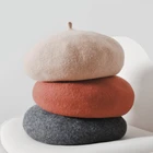 Берет из 100% шерсти, женские зимние шапки для женщин, плоская кепка, вязаные 100% кашемировые Шапки, береты для девушек, женский берет, шапка художника Tocas