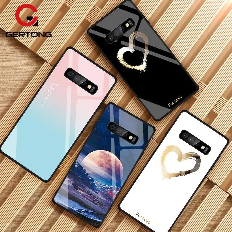 Чехол из закаленного стекла для Samsung Galaxy S10 S9 S8 S20 Plus S10e Ultra A51 A50 A71 A70 FE S21