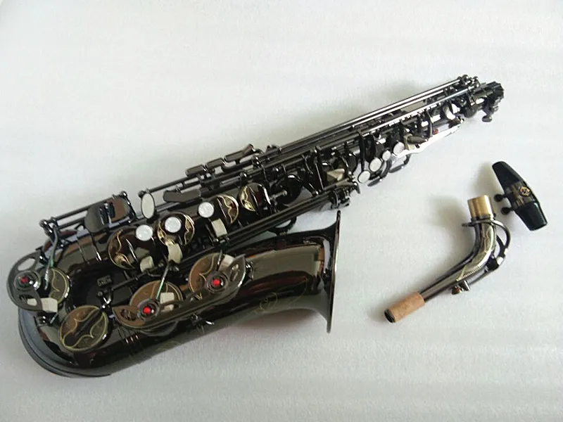 Новый музыкальный инструмент альт саксофон черный никелированный латунный EF и