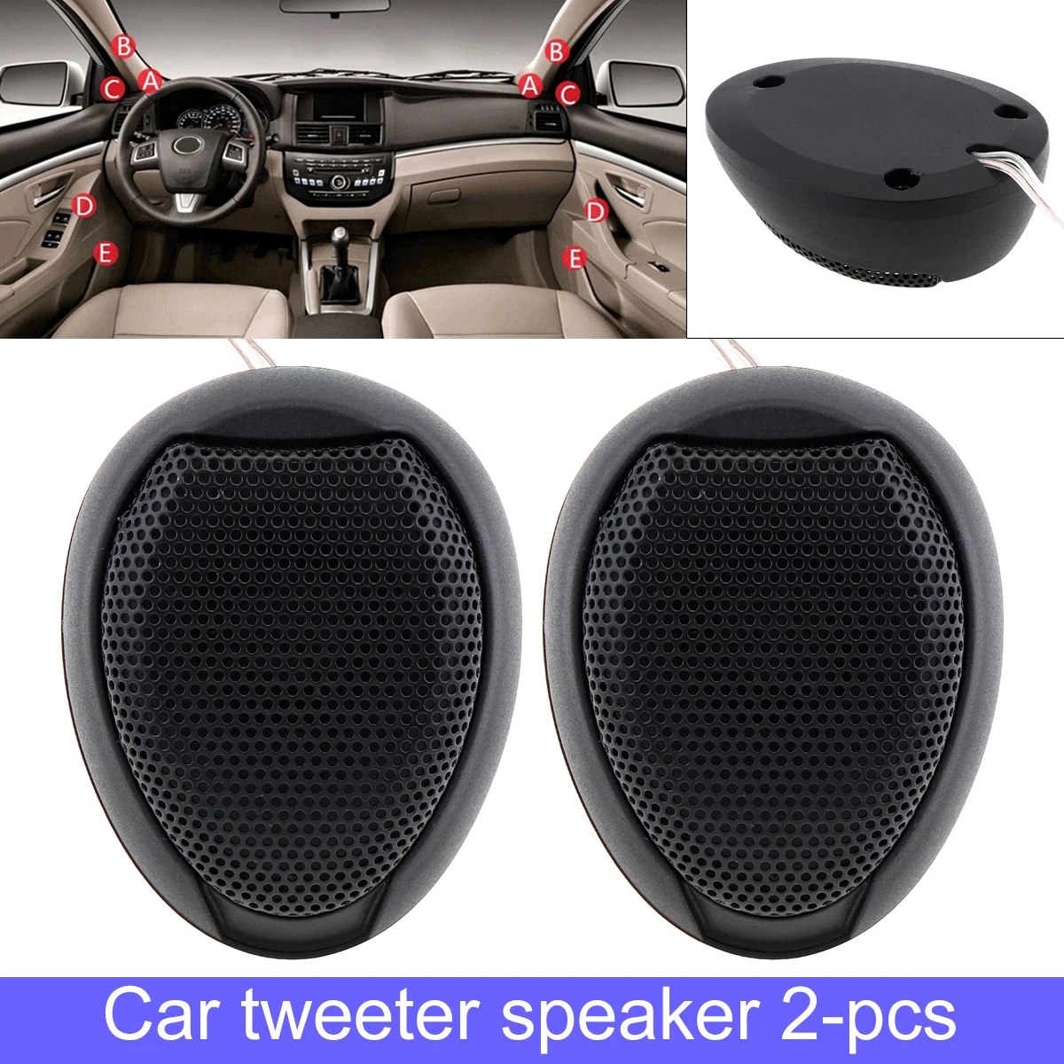 

Universal 2pcs 1000W TW-106 Black High Efficiency Mini Dome Tweeter Speakers 18c Metal Stereo Loudspeaker for Car Audio System