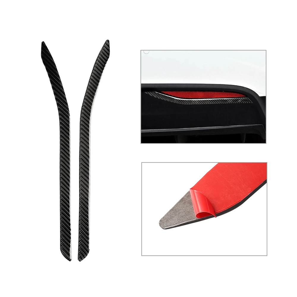 

2PCS Carbon Fiber Sticker Rear Fog Light Trim Strip cover stickers for Tesla Model-X Car Interior decoration Accessories