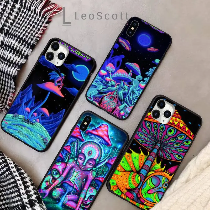 

Weird Trippy Mushroom Psychedelic Art Phone Cases for iPhone 11 12 pro XS MAX 8 7 6 6S Plus X 5S SE 2020 XR Soft silicone