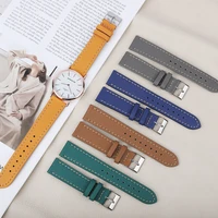 fashion leather watch strap colorful leather loop 20mm 22mm genuine leather watchband men women bracelets belt with pin buckle