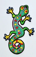 1x gecko southwest lizard embroidered iron on applique patch iron on patch %e2%89%88 7 5 10 3 cm