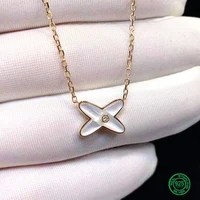 925 sterling silver cross necklace natural white mother of pearl female letter x sweet pendant clavicle chain silver jewelry