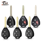 Корпус ключа от автомобиля Dandkey, 2 кнопки, чехол для пульта дистанционного управления Toyota Corolla RAV4 Camry Prado Crown Avalon, пустой ключ Toy43 Blade