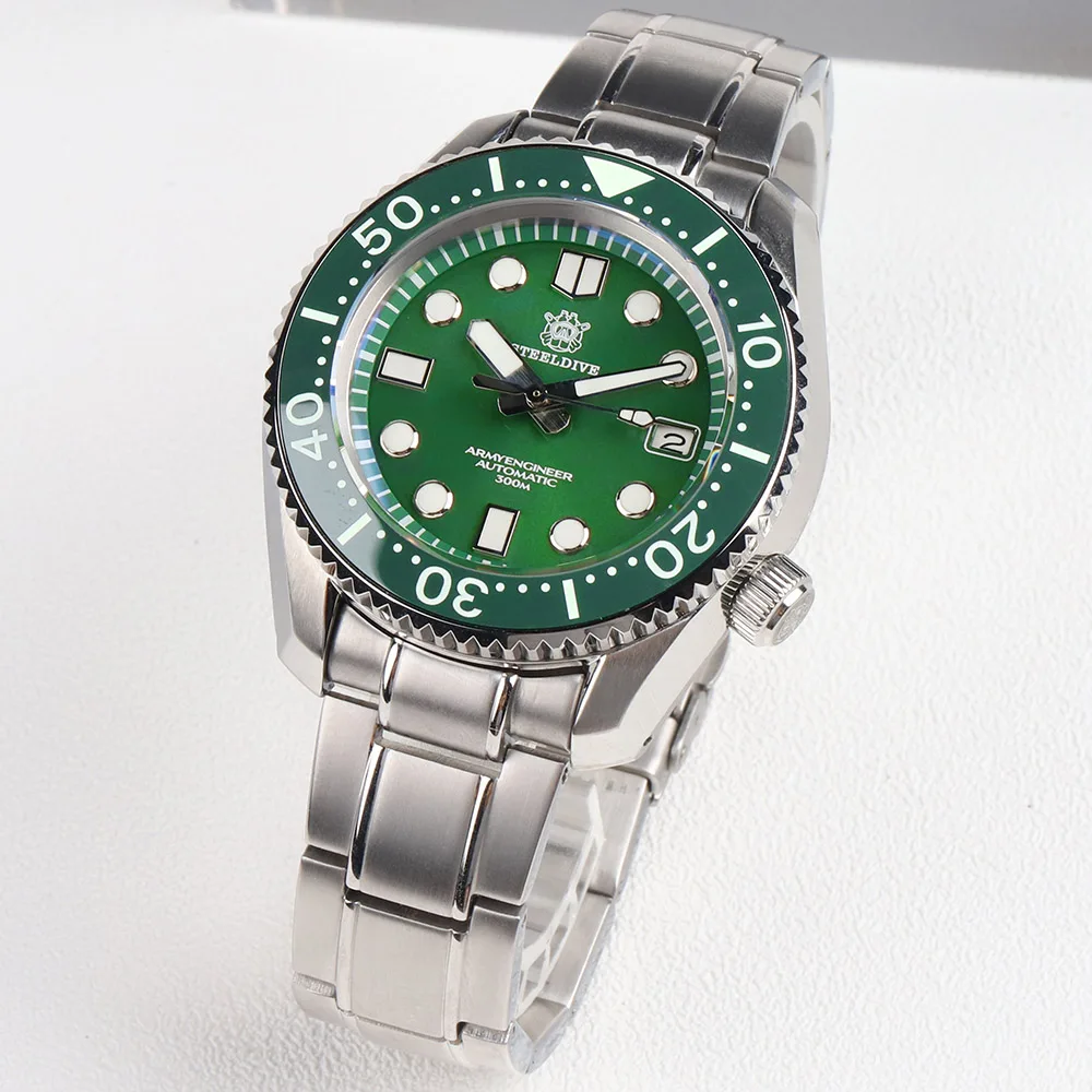 

STEELDIVE 1968 Japan First All-In-One Case Without Bottom Cover Dive Watch 300m Automatic Watch Sapphire 316L Steel Watches Men