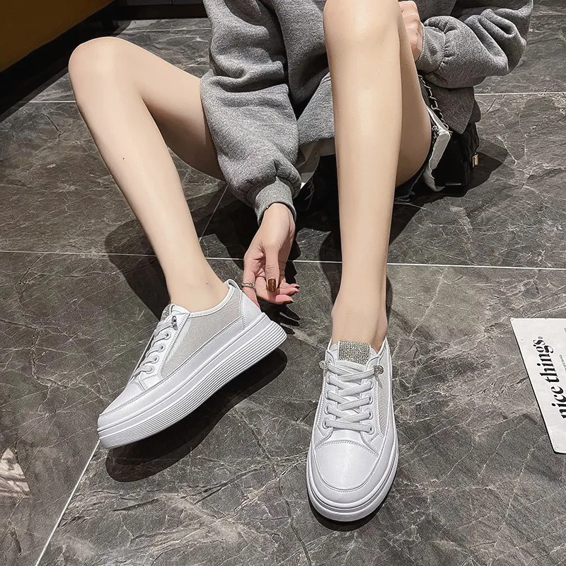 

Shoes Woman Flats Wedge Basket 2021 Clogs Platform Modis Round Toe All-Match Casual Female Sneakers Dress Small Sports Creepers