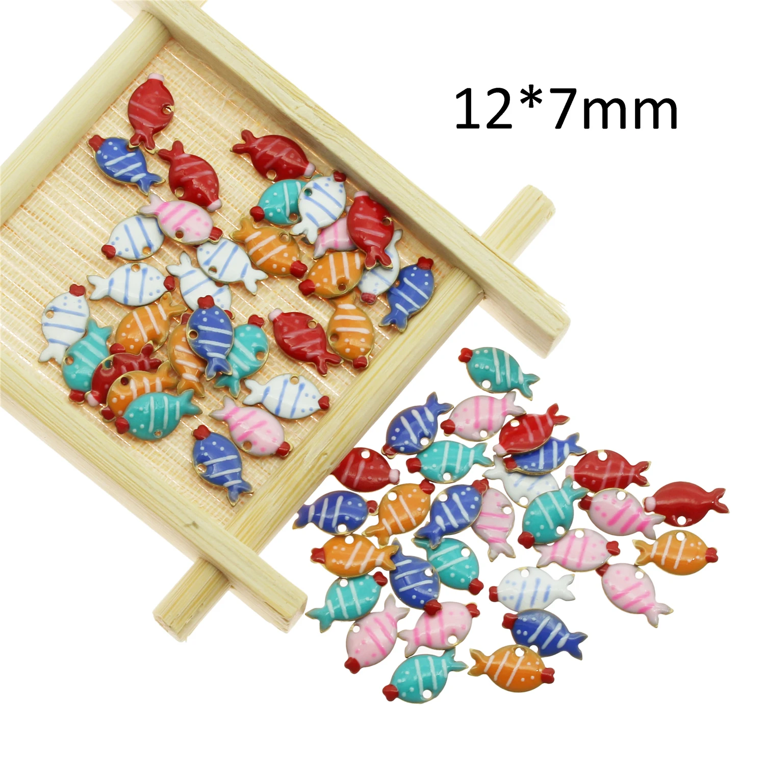 20 шт. модные ювелирные изделия подвески в виде капли масла рыбки позолоченные