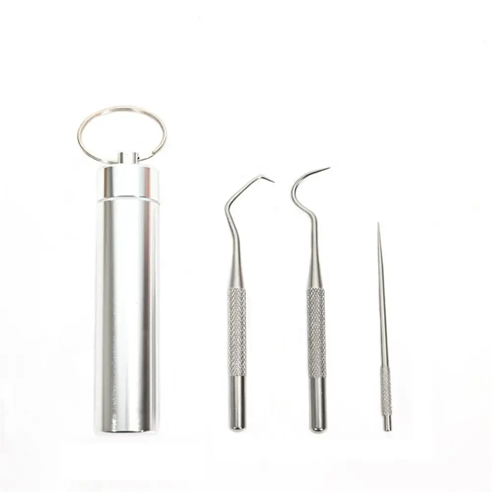 

Portable EDC Toothpick Kit Reusable Waterproof Fork Case for Outdoor Camping Picnic