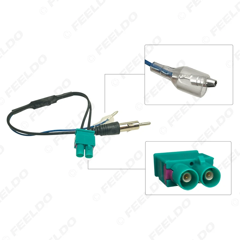 Радиоантенный адаптер FEELDO Dual FAKRA с усилителем для Volkswagen RNS510(MFD3)/RCD510/310/Golf/MK5/MK6/Passat