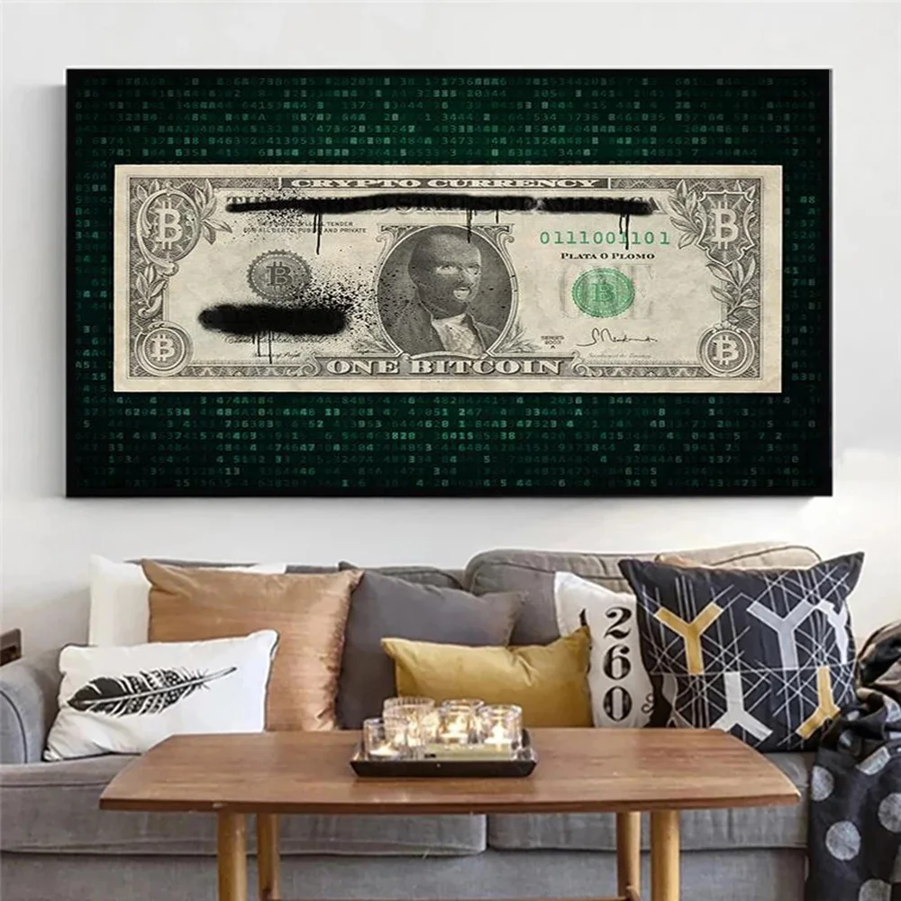 

Abstract Poster Money Canvas Wall Paintings Rockstar Living Criss Bellini Art Picture On The Wall Living Room Home Decor Cuadros
