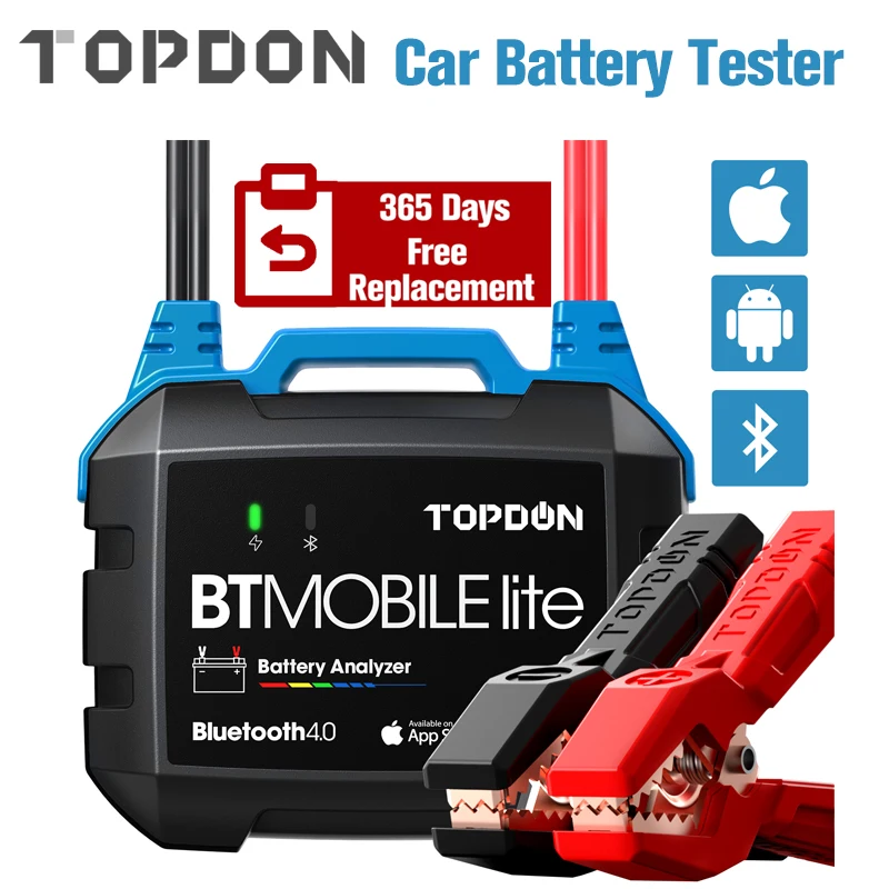TOPDON Bluetooth Автомобильный Батарея тестер BT мобильный lite 12V Беспроводной монитор 100