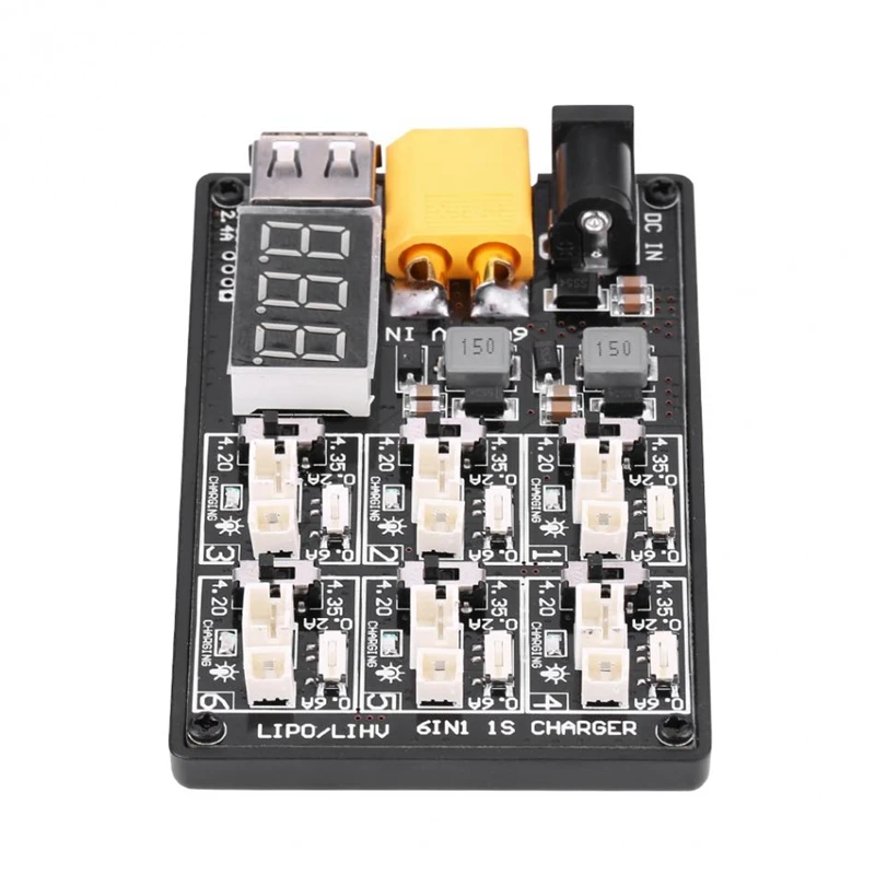 6In1 LiPo Charging Board 1S Battery Charger RC Accessory with USB Interface | Электроника