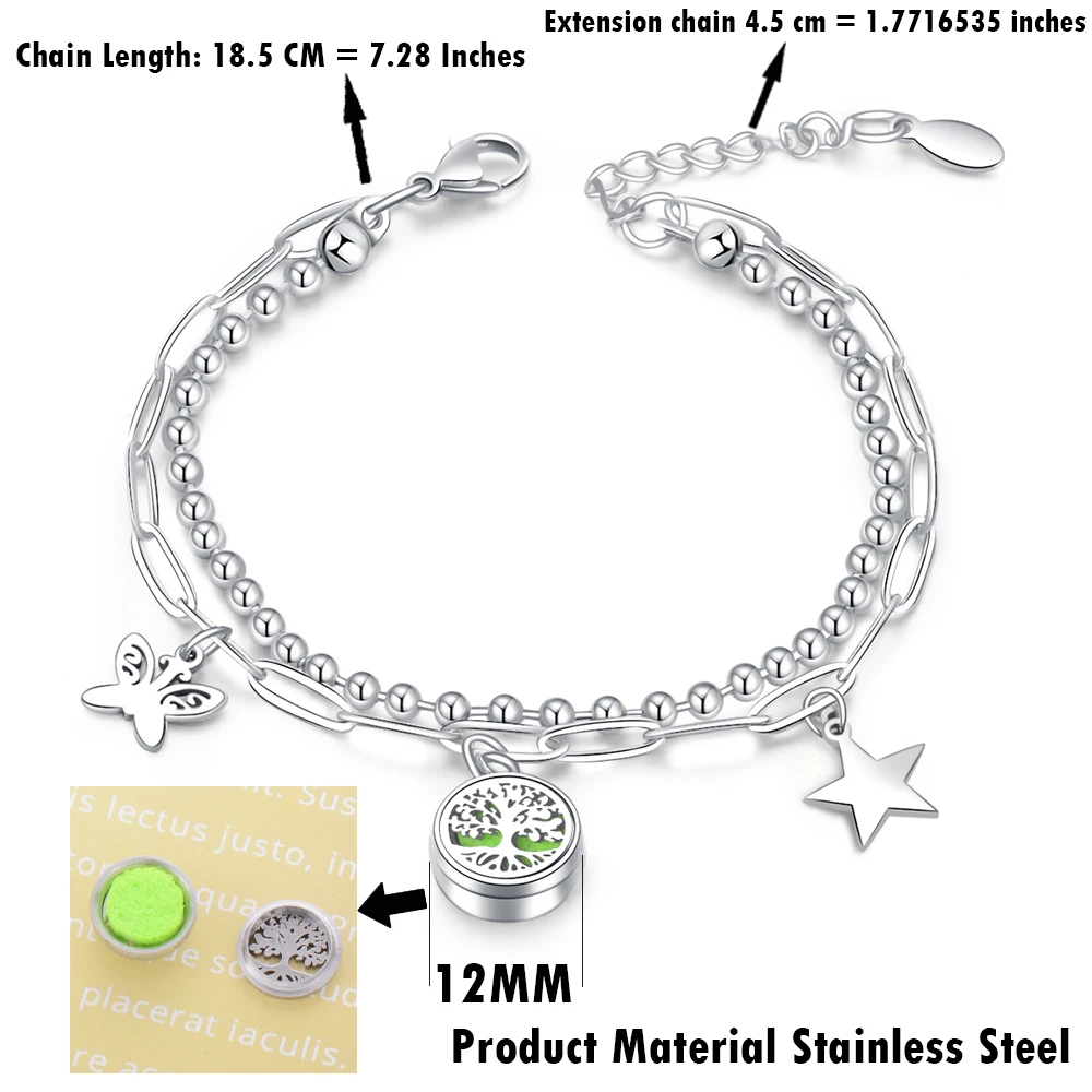 Женский ювелирный браслет с пятиконечной звездой и бабочкой | Украшения