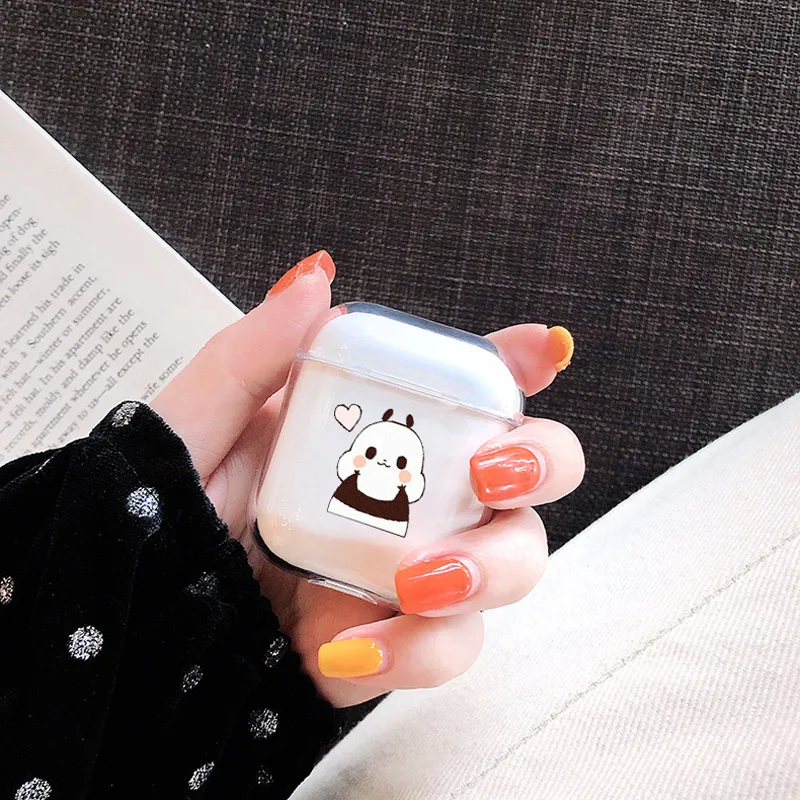 Мягкая одежда с принтом милой Air стручки чехол для Apple Airpods Чехол класса люкс
