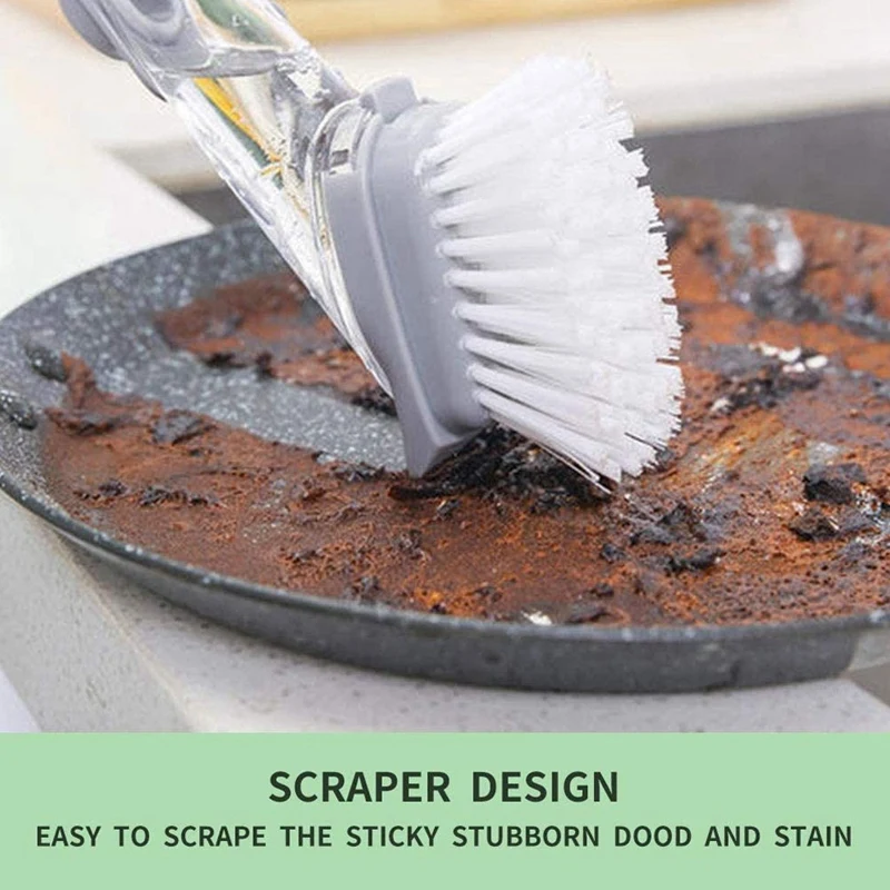 

Dish Scrub Brush, Soap Dish Wand Refills Sponge, Durable and Reusable Dish Brush for Sink Pot Kitchen Cleaning