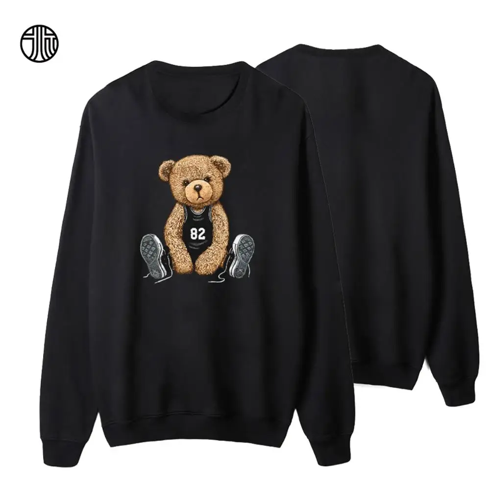 

Brand Teddy Bear Printed Fleece Sweatshirt Comfortable Long Sleeve Round Neck Sweatshirt Harajuku New Top Fashion Comfortable